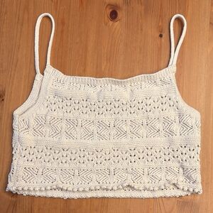 Cream Crochet Camisole Top